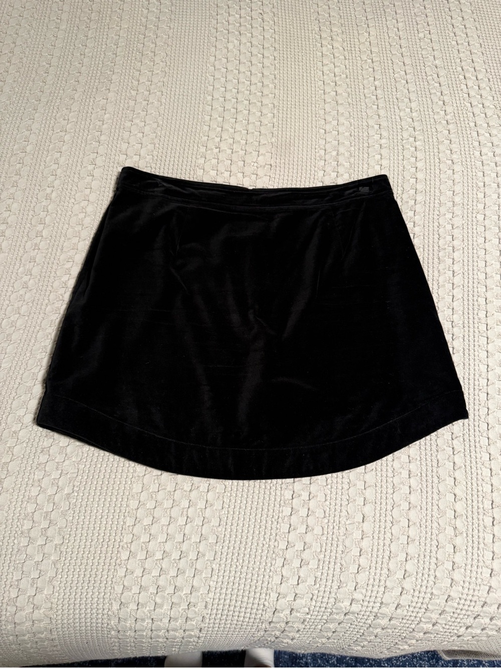 Whistles Black Velvet Mini Skirt